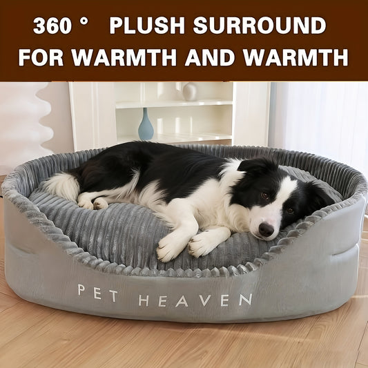 Furry Round Pet Bed for Dogs & Cats – Soft Warm Washable Dog Bed with Anti-Slip Base, Foldable Breathable Plush Cat Bed Mattress