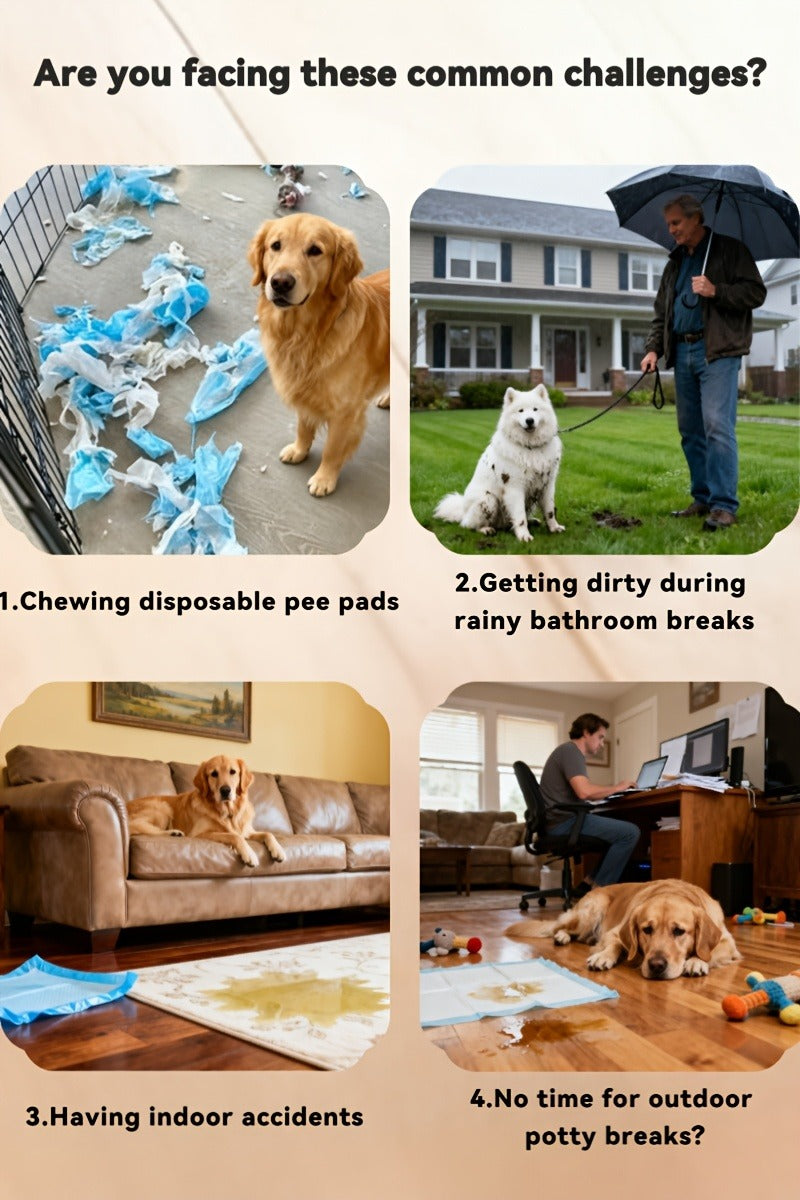 Indoor Dog Potty Tray with Removable Grating – Leak-Proof Puppy Training Toilet, Washable Pee Pad Holder for Apartments