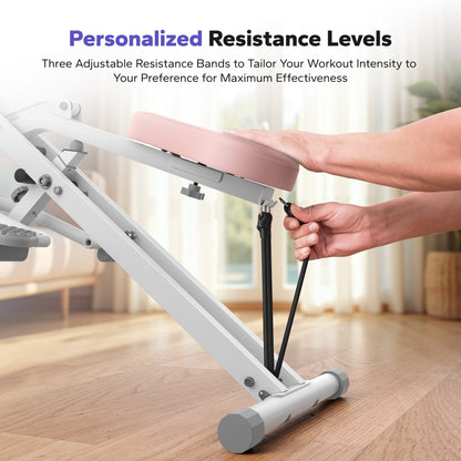 Rowing Machine 2-in-1 Squat & Row – Foldable Glute Trainer with LCD Display, 3 Resistance Bands, 350 lbs Capacity