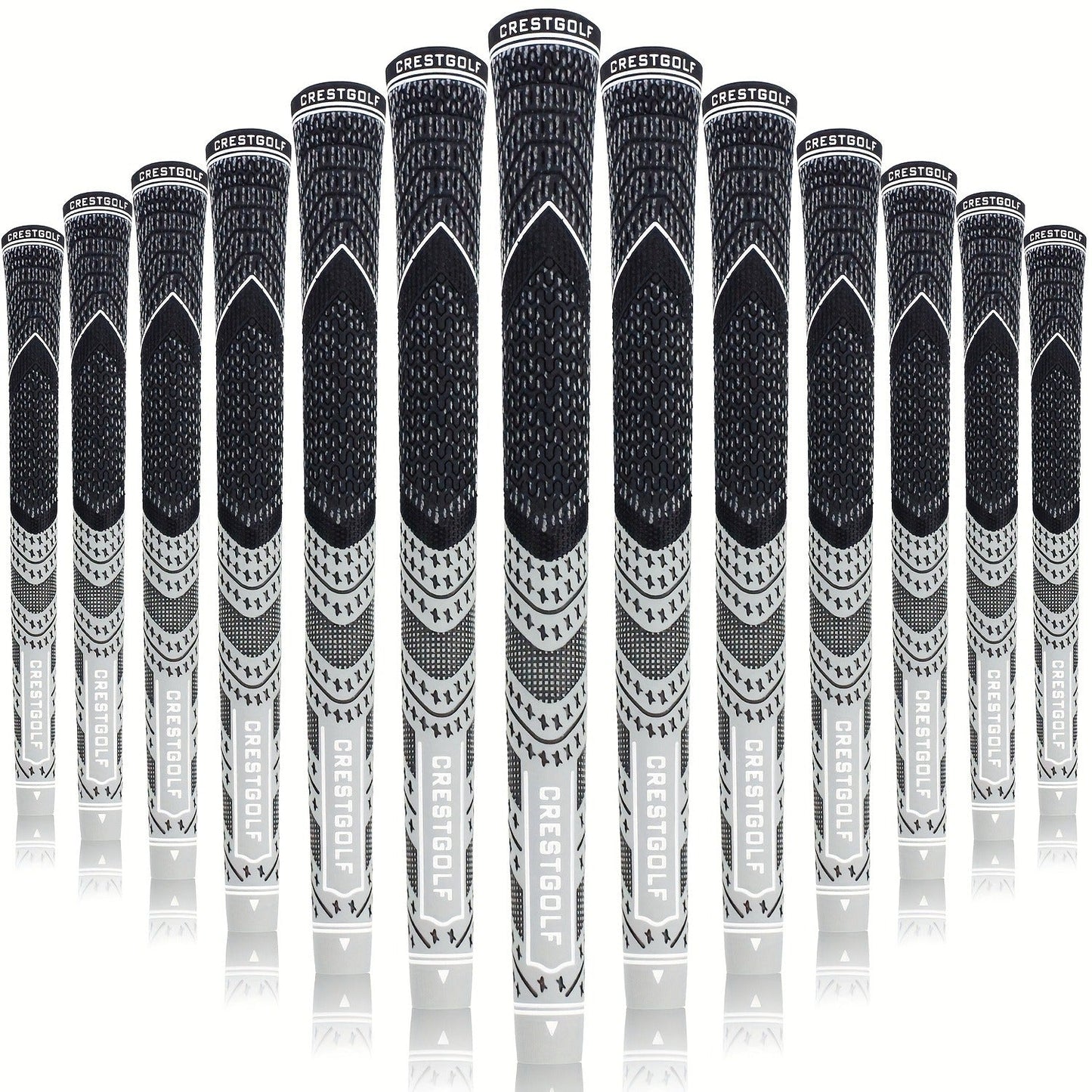 Midsize Golf Grips Set 13 Pack – All Weather Hybrid Rubber Golf Club Grips with Ecological Yarn Thread Technology, Multiple Colors