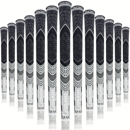 Midsize Golf Grips Set 13 Pack – All Weather Hybrid Rubber Golf Club Grips with Ecological Yarn Thread Technology, Multiple Colors