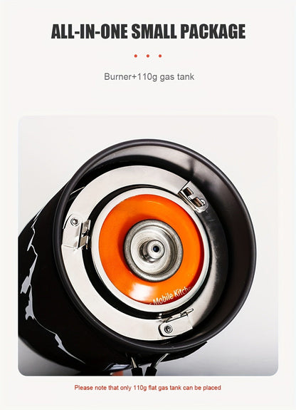 Camping Stove System 2pcs Set, Portable Propane Burner & Pot for Hiking Backpacking Outdoor Cooking