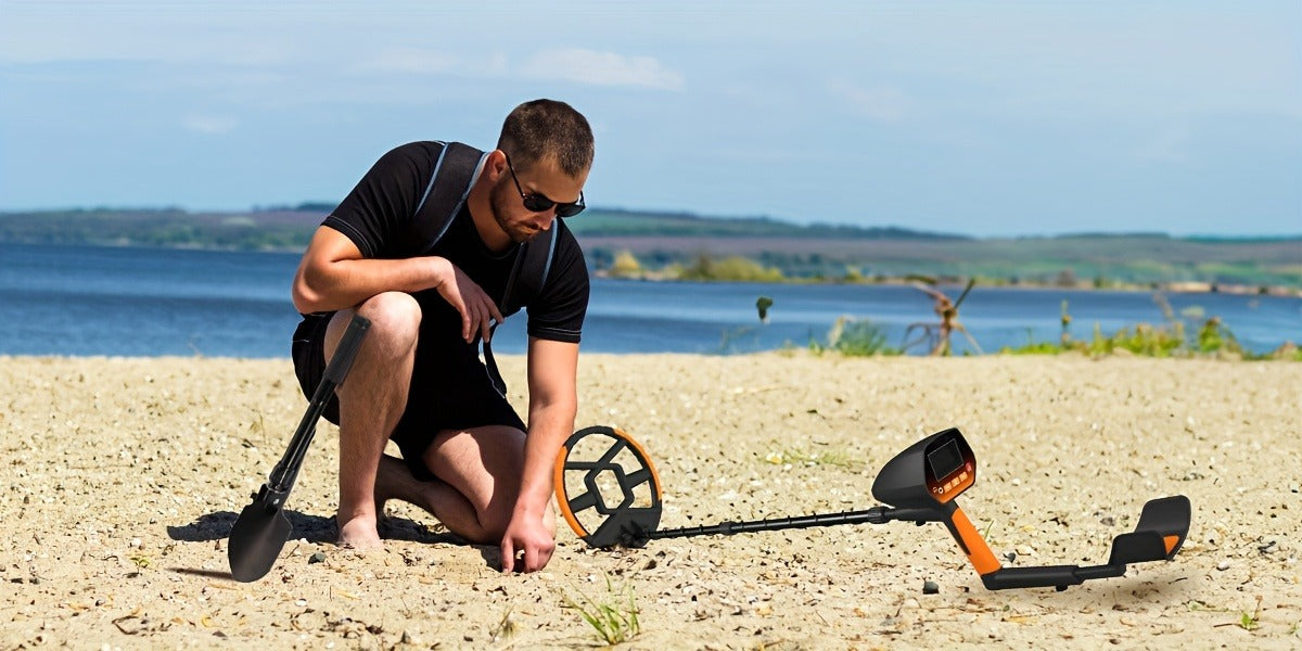Metal Detector with LCD Display 8-Inch Coil 4 Modes Waterproof for Coins Relics Gold