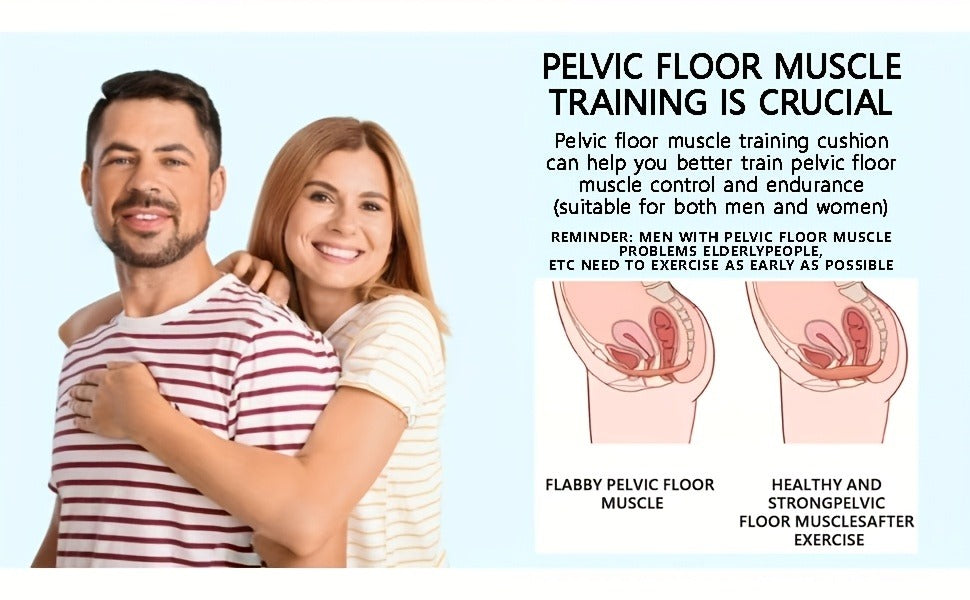 Pelvic Floor Trainer Electric Massage Cushion – 6 Vibration Modes, Wireless Rechargeable, Hip & Leg Muscle Training for Men Women