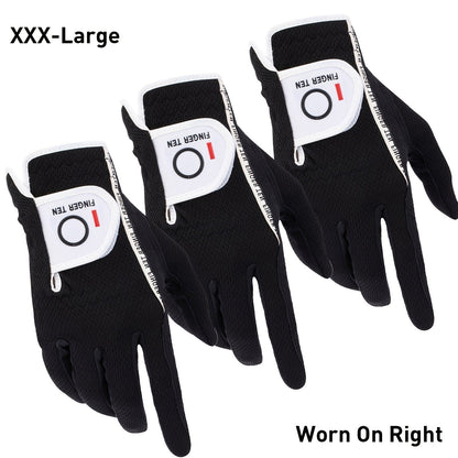 Wet Weather Golf Gloves Rain Grip 3-Pack for Men | Breathable Water-Resistant Golf Gloves for Left & Right Hand