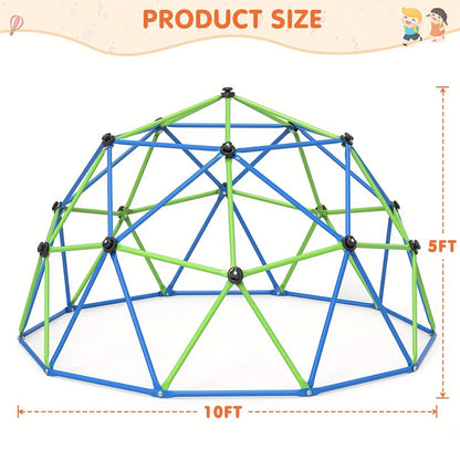 10FT Kids Climbing Dome with Hammock Swing Disc Swing Backyard Jungle Gym Steel Frame Outdoor Play Equipment 1000 LBS Capacity Gift for Boys
