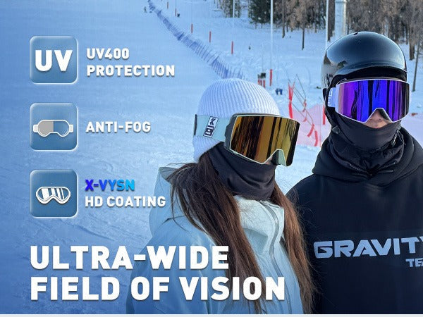 KAPVOE Ski Goggles with Magnet-Attached Interchangeable Lens Interface and Seven K721 Color Codes