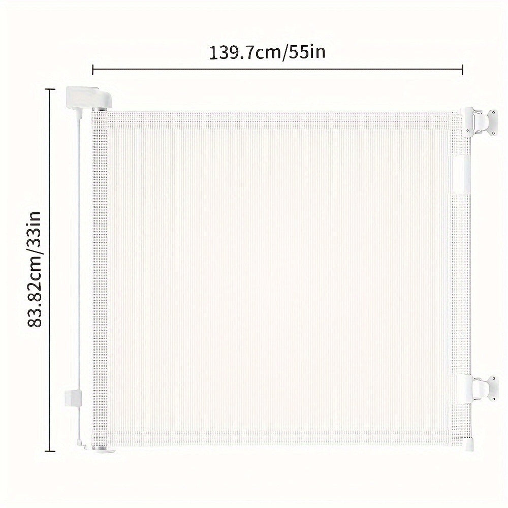 Retractable Baby Gate & Mesh Dog Gate – Extends 55" to 197" Wide, Child Safety Gate for Doorways Stairs Hallways, Indoor & Outdoor Use