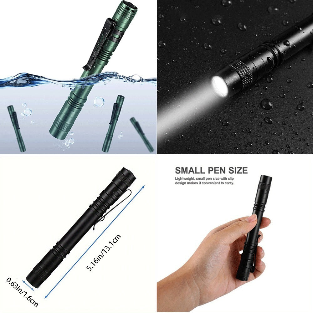 Pen Light Flashlights Bulk Pack with Clip – Mini Slim LED Pocket Torch for Camping, Outdoor, Home & Emergency Use