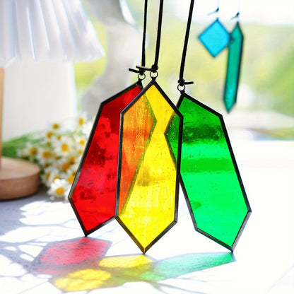 Glass Rainbow Suncatcher Hanging Ornament – Crystal Prism Window Sun Catcher for Garden, Patio & Home Decor