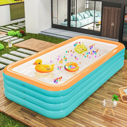 Inflatable Swimming Pool for Family Adults Kids, Large Above Ground Outdoor Backyard Pool for Garden, Patio and Yard Use