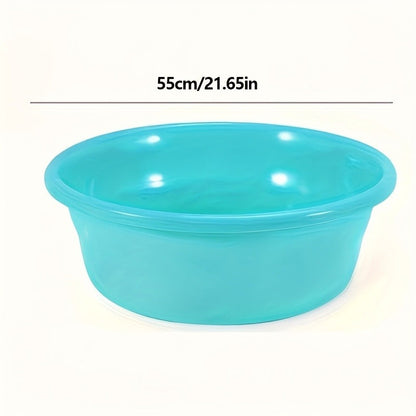 Plastic Wash Basin 12 Quart Stackable Round Tub – Portable Household Washing Bowl for Kitchen, Camping, Face Washing