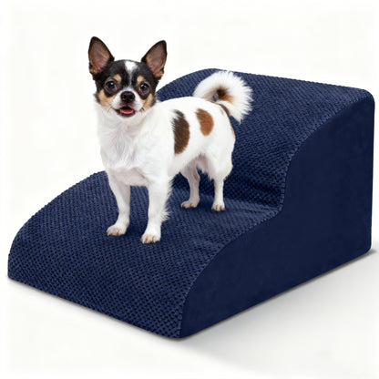 Dog Stairs for High Beds & Sofa – Extra Wide Foam Pet Steps with Non-Slip Bottom, Soft Cushioned Dog Ramp for Couch, Ideal for Small Dogs