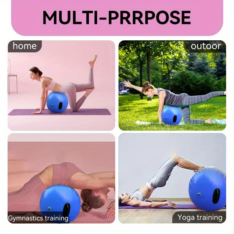 Inflatable Gymnastics Air Barrel Roll with Handle & Air Pump – Circular Air Cushion Tumbling Mat for Home Gym, Yoga