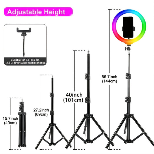 Selfie Ring Light Desk 12 Inch with Phone Holder 360 Rotating Pan Head Desk Tripod 17 RGB for an Everyday Personal Care Routine