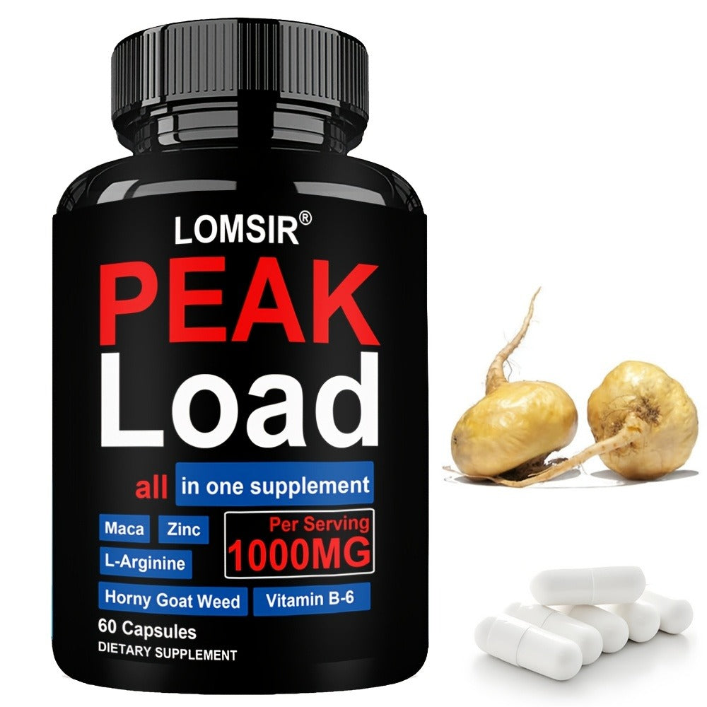 Men's Health Supplement Capsules, 60 Count in One Bottle with 950 mg Blend Printed on the Label