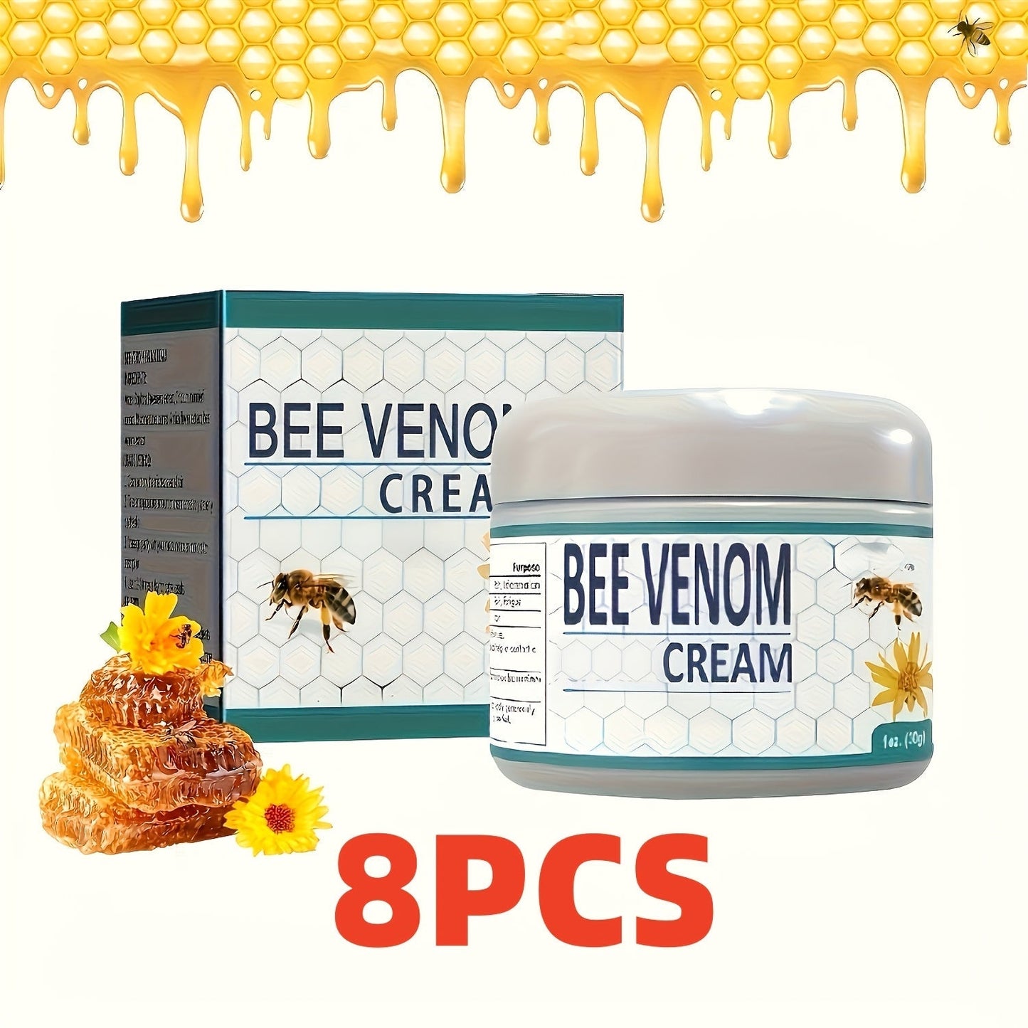 Bee Venom Joint & Muscle Cream for Hands Feet Knees Lumbar Support – Hydrating Glycerin Paraffin Wax Fragrance-Free Soothing Relief Cream