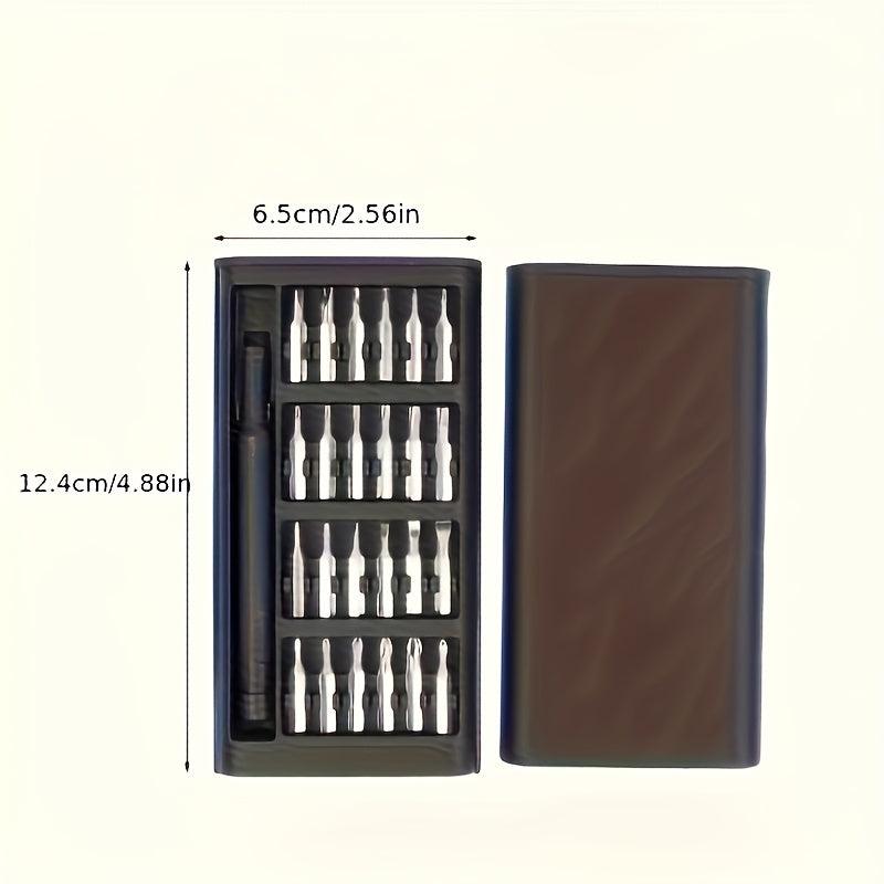 Precision Screwdriver Set 25PCS – Flat Head & Phillips Bits | Ergonomic Grip | All-in-One Kit for Electronics, Smartphones, Watches