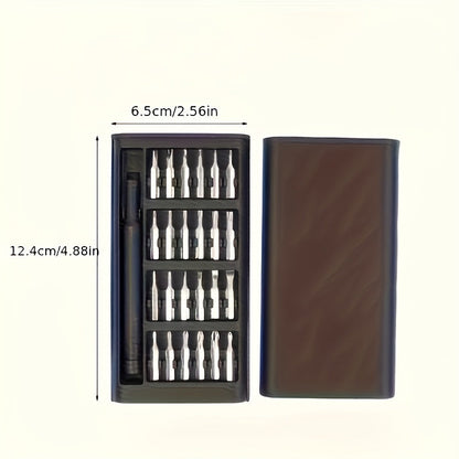 Precision Screwdriver Set 25PCS – Flat Head & Phillips Bits | Ergonomic Grip | All-in-One Kit for Electronics, Smartphones, Watches