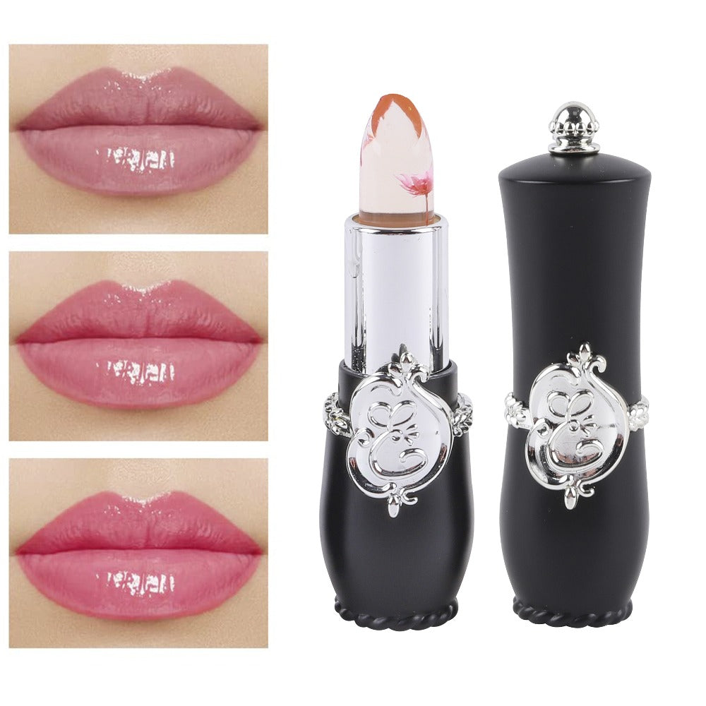 Color Changing Lip Balm Set 6PCS Flower Jelly Lipstick Thermostat Tinted Peach Flavor, for Makeup, Travel and Everyday Vanity Use