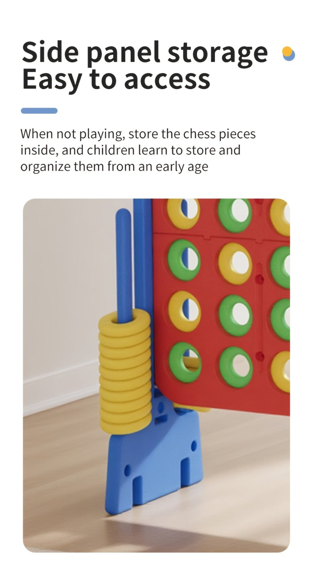 Height Adjustable Giant Connect 4 Game 33-37 Inch, Jumbo 4-in-a-Row Outdoor Yard Game with Quick Release Slider for Teens