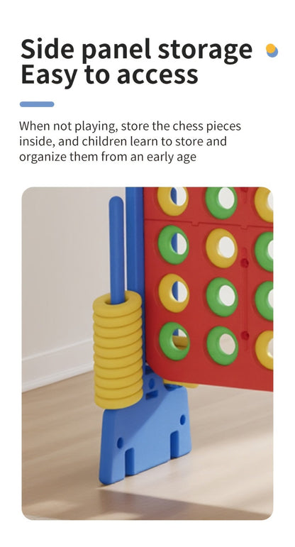 Height Adjustable Giant Connect 4 Game 33-37 Inch, Jumbo 4-in-a-Row Outdoor Yard Game with Quick Release Slider for Teens