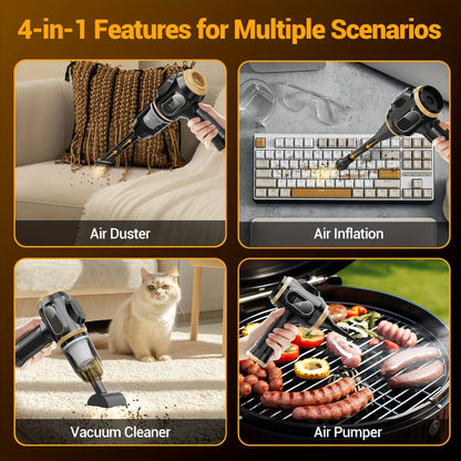 Cordless Handheld Vacuum Cleaner with LCD Display & Multi-Nozzles, 9000Pa Suction 50000RPM HEPA Filter