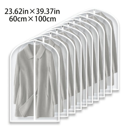 Garment Bags 10 Pack Waterproof Transparent – Hanging Clothes Storage Bags with Full Zipper for Wardrobe, Travel & Closet Organization