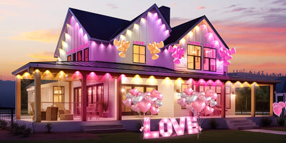 Permanent Outdoor Lights RGB LED Eave Lights with App & Remote Control, Music Sync, Timer, Triangular Lens Effect