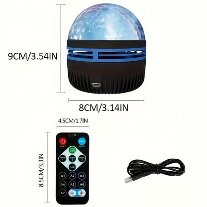 Water Ripple Projection Lamp 3D Dynamic Wave Atmosphere Light, USB Powered, Remote Control