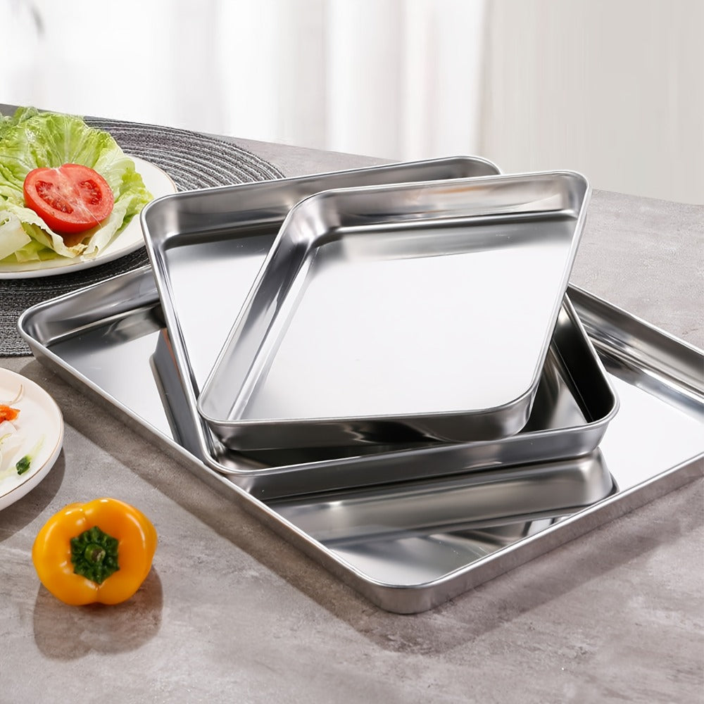 Baking Sheet and Rack Set Stainless Steel Half Sheet Pan with Cooling Rack Rust Free for Cookie for Grilling, Camping and Outdoor Meals