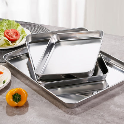 Baking Sheet and Rack Set Stainless Steel Half Sheet Pan with Cooling Rack Rust Free for Cookie for Grilling, Camping and Outdoor Meals
