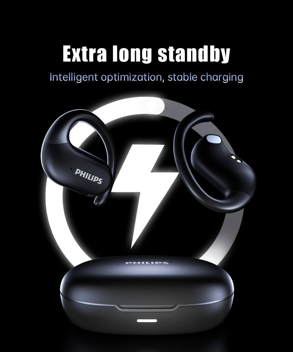Philips TAT2739 Open-Ear Wireless Headphones AI Call Noise Reduction 360 Spatial Sound for Bedside Audio, Alarms and Room Entertainment