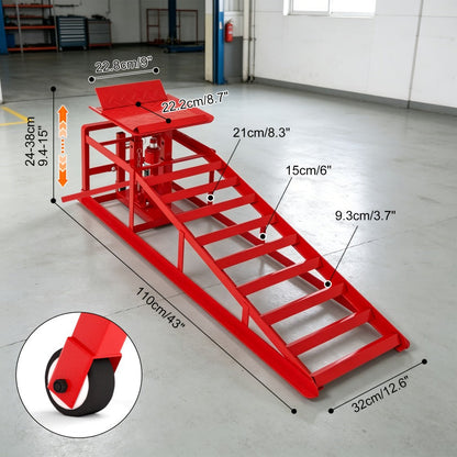 Hydraulic Car Ramps 2-Pack 5T High Lift Vehicle Wheel Ramps for Oil Change Tire Service for Entryways, Bedrooms and Living Spaces