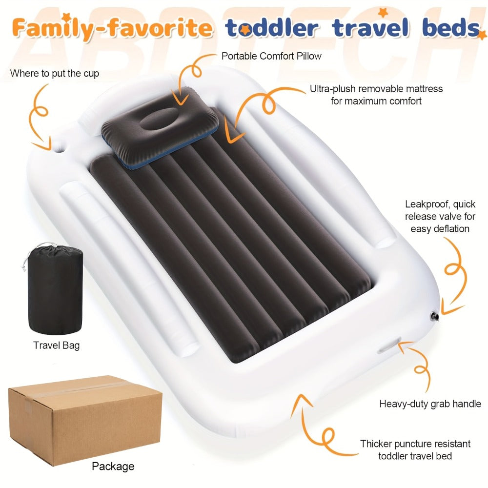 Kids Inflatable Travel Bed, Portable Children Air Mattress with Fast Inflation, Separate Mattress Design