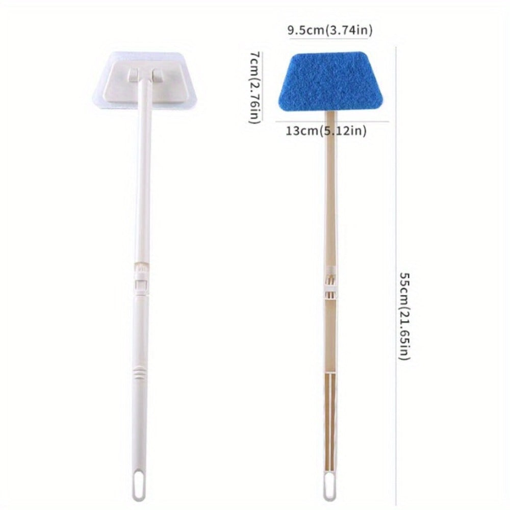 Cleaning Brush Set 16pcs All-Purpose Deep Clean System | 2-in-1 Bath Scrubber & Window Squeegee with 22" Extendable Handle | 90° Rotating