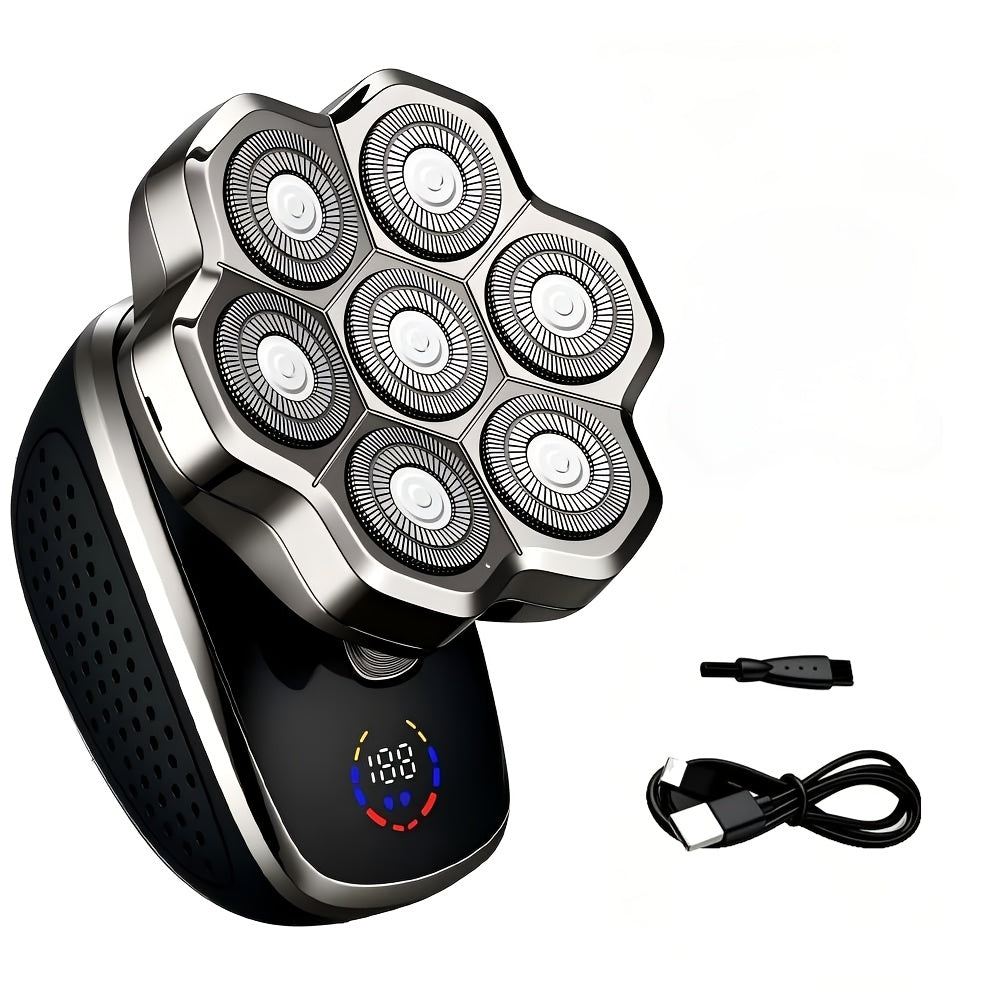 Electric Shaver 5-in-1 Bald-Head Grooming Tool with 7D or 9D Floating Heads and Magnetic Blade Options