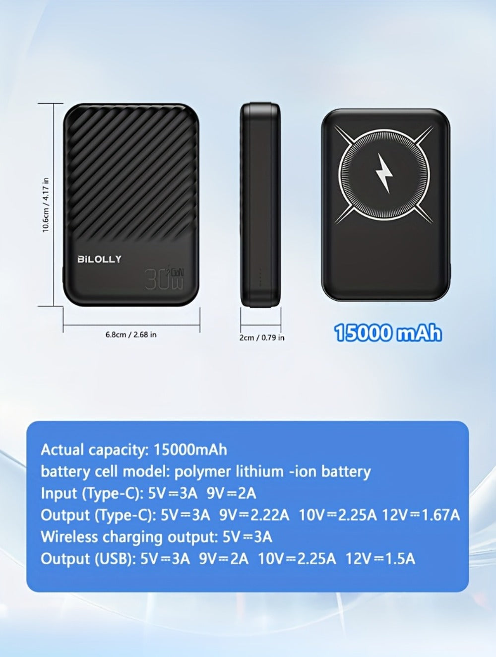 15W Magnetic Wireless Power Bank 5000 10000 15000mAh, 30W PD Fast Charging for an Everyday Personal Care Routine