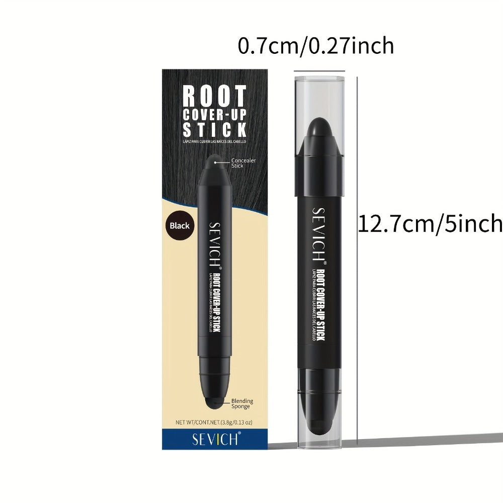 Instant Gray Root Coverage Stick for Men 2-Pack Sevich Beard & Hairline Color Pen, Sweat-Proof Precise Application Black & Dark Brown