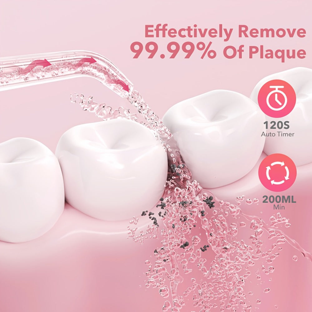 Water Flosser SEJOY AOW11 Cordless Oral Irrigator with 350ml Tank, Five Modes, Six Tips, USB-C Charging and IPX7 Rating
