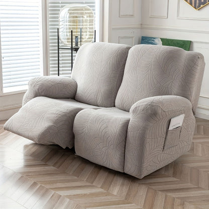 Sofa Cover Big-Leaf Jacquard High-Stretch Recliner Slipcover for 1, 2 or 3 Seats and Console Loveseats