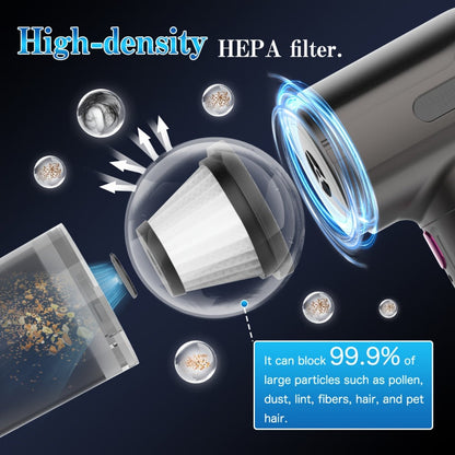 15, 000Pa Cordless Handheld Vacuum Cleaner with Brushless Motor, Clear Dust Cup, Blower and Pump Heads