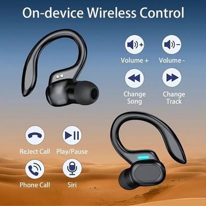 Wireless Earbuds Bluetooth 5.4 with LED Screen Case, Condenser Mic and Auto Pairing in Black