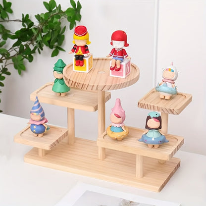 Tiered Wooden Display Stand Libra Balance Scale Style for Laundry Rooms, Closets and Home Organization