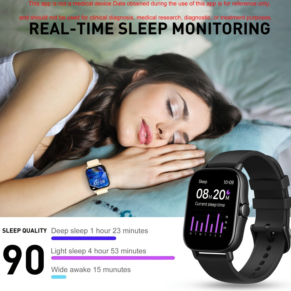 Smartwatch with Pedometer, Calorie & Distance Tracker, Customizable Watch Faces, Call & SMS Alerts, Multi-Sport Modes – Unisex Android