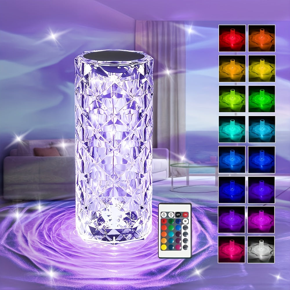 Rose LED Table Lamp 16 Color Changing, Touch Control & Remote, USB Powered Romantic Night Light for Bedroom, Valentine's Day Gift Mood Lamp