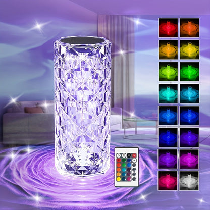 Rose LED Table Lamp 16 Color Changing, Touch Control & Remote, USB Powered Romantic Night Light for Bedroom, Valentine's Day Gift Mood Lamp