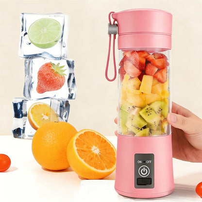 Mini Blender USB Rechargeable 380ml - 6-Blade 22000RPM High-Speed Portable Blender Cup, 304 Stainless Steel