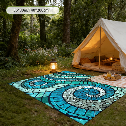 Outdoor Rug Non-Slip Decorative Foldable Portable Camping Mat Machine Washable for Patio Garden Pool Beach Picnic Living Area Multiple Sizes
