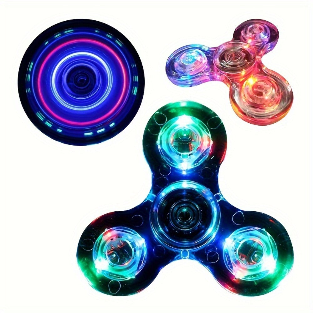 LED Spinning Top Fidget Toy 12 Pack Glow in the Dark Crystal Gyroscope with Vibrant Lights for Parties, Celebrations and Guest Favors